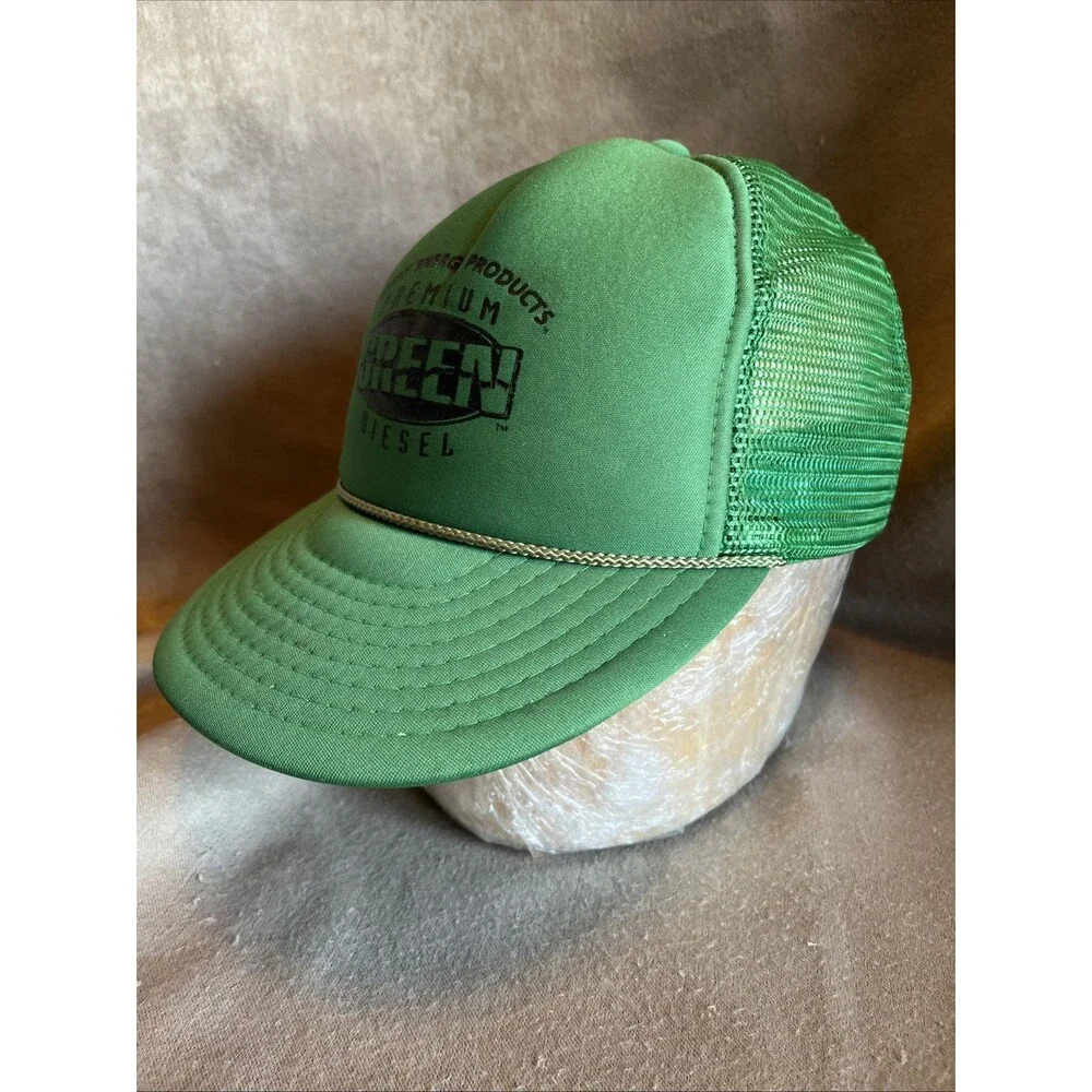 VTG NOS Nissin Rope Snapback Trucker Hat Cap Full Foam Premium Green Diesel